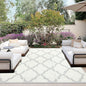 OutdoorLines Outdoor Plastic Area Rugs for Patio 6x9 ft - Reversible Outside Carpet, Stain & UV Resistant RV Mats, Straw Rug for Camping, Deck Garden, Porch and Balcony, Moroccan/Beige & Light Grey