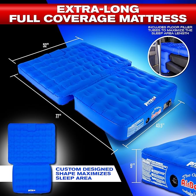 Pittman - Ford Bronco Air Mattress with Built in Pump - SUV Air Mattress Camping Bed - Custom Fit Ultimate Bronco Accessories - Inflatable Bed Designed for Bronco Camping