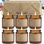 Jeffbaubl 6 Pack Candles for Home Scented,Scented Candles Gifts for Women,Aromatherapy Candles,3.5 OZ Amber Jar Candles,Long Lasting Candles,Candles Gift Set for Birthday Valentine Present