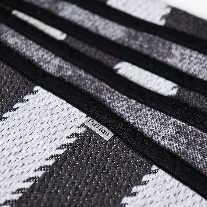 PuTian Merino Wool Blanket - 63" x 51" Thick Warm Soft Twin Bed Throw - Great for Camping, Outdoors, Travel, Car, Couch, All Seasons Grey Stripe