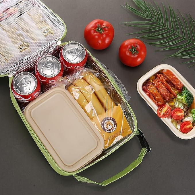 Lunch box Lunch bag for men women Insulated Lunchbox Lunch bags for Work Picnic Travel (Light green)