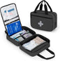 CURMIO Small First Aid Bag, Empty Emergency Trauma Kit Organizer Bag for Hiking, Camping, Car, Travel, Home and Outdoor, Black, BAG ONLY, Patent Pending