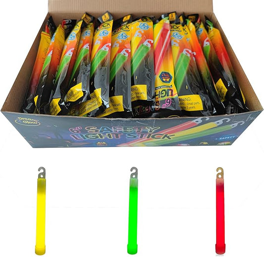 Industrial Grade Glow Sticks(12-90PCS) 6 inches Ultra Bright Emergency Light Sticks for Camping Accessories Hurricane Supplies,Earthquake, Survival Kit More Lasts Over 12 Hours……
