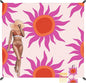 Large Beach Blanket Waterproof Sandproof, 86"×78" Beach Mat Sand Free for 2-4 Adults with Stakes and Sand Pocket, Foldable Picnic Blankets for Outdoor, Camping Hiking, Vacation Essentials-Boho Sunset