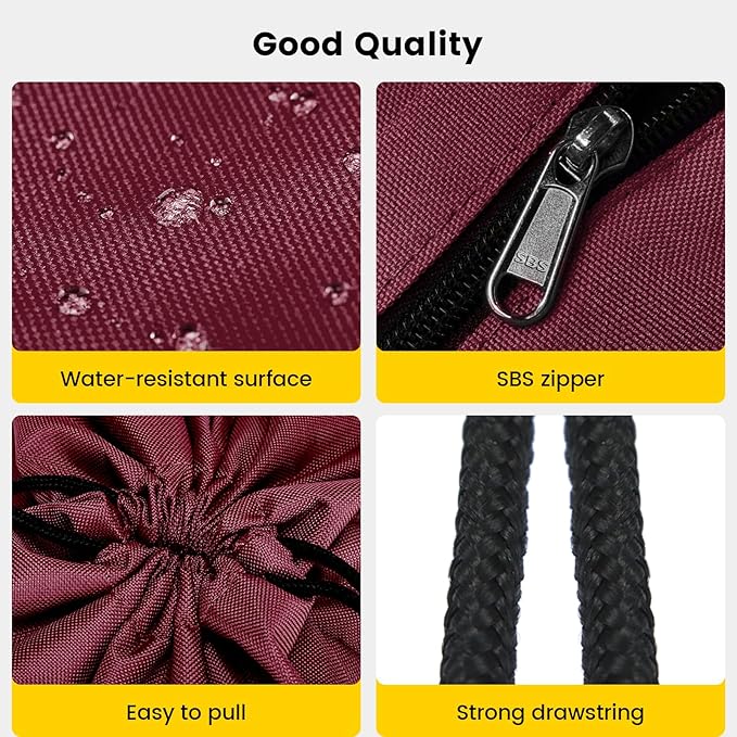 Vorspack Drawstring Backpack Water Resistant String Bag Sports Sackpack Gym Sack with Side Pocket for Men Women