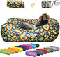 Nevlers 2 Pack Inflatable Loungers Air Sofa Couch | Perfect for Beach Chair Camping Chairs or Portable Hammock |Travel Bag Pouch, Pegs & 3 Pockets| Movie Seating & Camping Accessories Blow Up Lounger