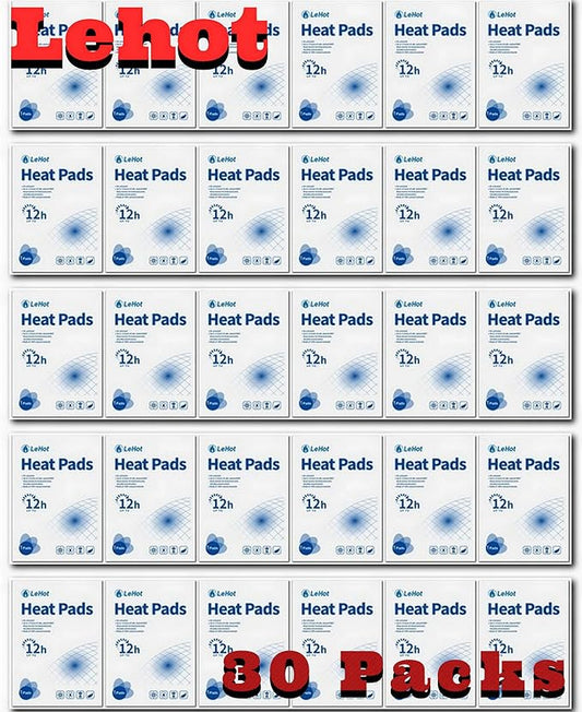 Heat Patches for Pain Relief - 30 Pack Adhesive Heat for Targeted Pain Relief, Up to 12 Hours of Safe and Continuous Heat. Relief of Back, Shoulder, Waist Pain. Ideal for Outdoors and Travel