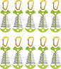 NACETURE Deck Anchors Pegs with Carabiners - Tie Down Anchor Rope Tensioner | Rope Tent Tie Down Stakes Clips, Canopy Tent Anchors Outdoor Camping Tent Accessories 10 Pack (Green)