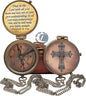 Trust in The Lord with All Your Heart -Proverbs 3: 5-6 Quote Engraved Compass with Leather Box, Compass Gift, 2023 Graduation Day Gifts- Baptism Gifts Compass