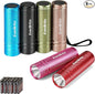 EverBrite 6-Pack Mini Flashlight Set, Aluminum LED Handheld Torches with Lanyard, Assorted Colors, Batteries Included for Party Favors, Night Reading, Camping, Power Outage, Gift to Christmas