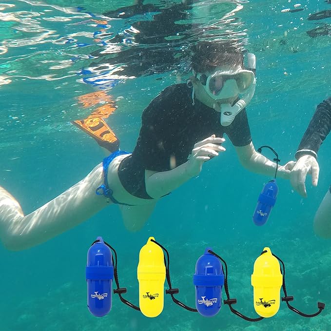 Cylinder Dry Box with Lanyard - Waterproof Container, Watertight Key Pouch Holder - For Snorkeling, Boat, Kayak and Water Activities (Yellow, Small)