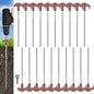 Hicarer 20 Pcs 8'' Screw in Tent Stakes Heavy Duty Ground Anchors Screw in Tent Pegs Ground Stakes Tent Spikes Metal Tent Spikes with Hex Head Driver for Camping Garden Canopies (Brown)