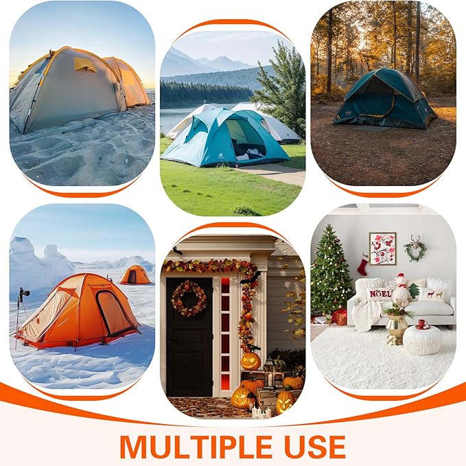 Tent Stakes Heavy Duty,8" Screw in Tent Stakes,8pc Ground Anchors Screw in with Hex Head Driver,Heavy Duty Threaded Tent Stakes,Tent Pegs Camping Stakes,Metal Threaded Tent Spikes for Outdoor Camping