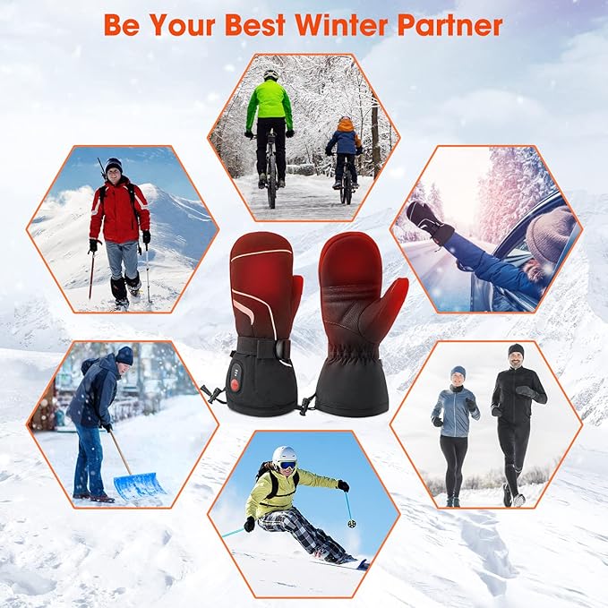 SAVIOR HEAT Heated Gloves for Women Men Rechargeable Electric Heated Ski Gloves with Touchscreen for Cold Weather