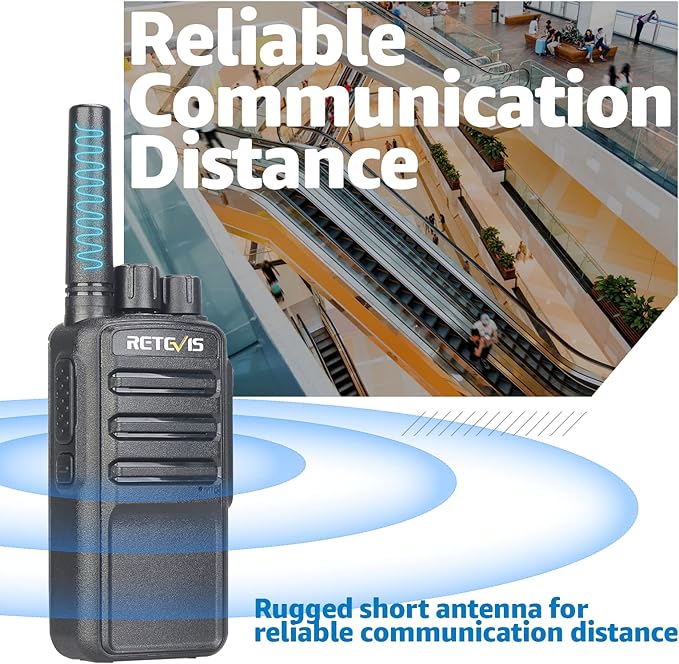 Retevis NR10 Portable 2 Way Radios,Noise Cancelling Two Way Radio USB-C Charging,VOX,License Free Walkie Talkies for Road Trip Camping Hiking(2 Pack)
