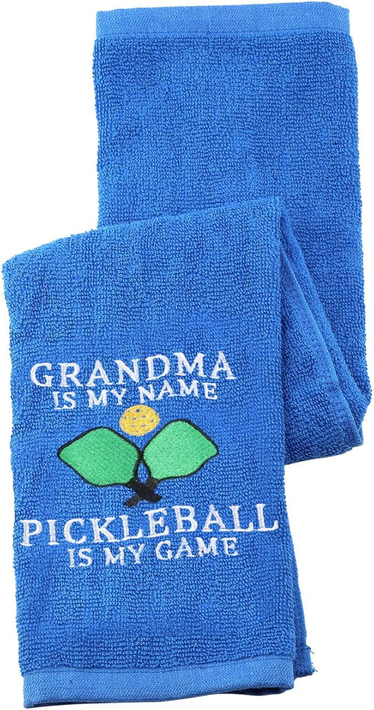 PWHAOO Pickleball Lover Towel Grandma Is My Name Pickleball Is My Game Towel Grandma’s Pickleball Gift (GRANDMA IS MY NAME T)