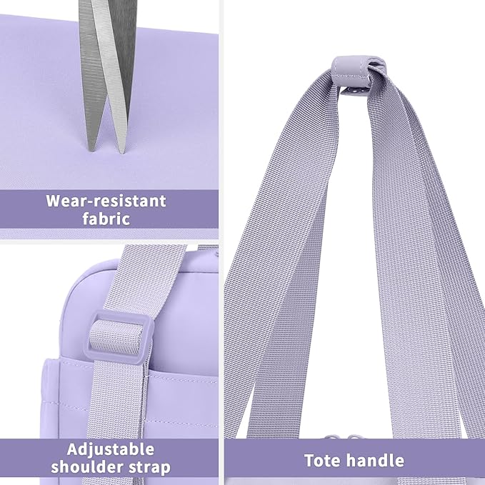 ZOMFELT Insulated Lunch Bag Women, Cute Lunch Tote Bag Lunch Box for Women, Leakproof Large Capacity Womens Lunch Bags with Adjustable Shoulder Strap for Work Office Outdoor Picnic Camping, Purple