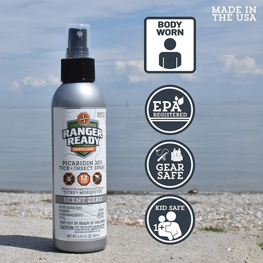 Ranger Ready Picaridin Insect Repellent, Ranger Orange Scent - DEET-Free Travel Size Bug Spray (3.4 Oz, Pack of 1)