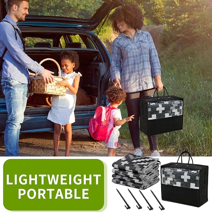 Outdoor Rug 8x10 ft Waterproof, Reversible Outdoor Plastic Straw Rug for Patios Clearance, Outdoor Area Rug Carpet RV Mat for Camping Backyard Deck Porch