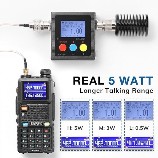 [Chirp Compatible] BAOFENG UV-5G Plus GMRS Handheld Radio, Long Rang Two way radio for Adult, 999 Channels, NOAA Receiver & Scanner, with 2500mAh Battery USB-C Port, 1 Pack
