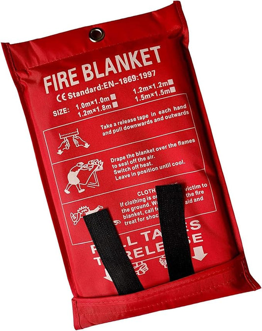 Emergency Survival Fiberglass Fire Blanket Shelter Safety Cover Ideal for The Kitchen, Fireplace, Grill, car, Camping (70x70 in)