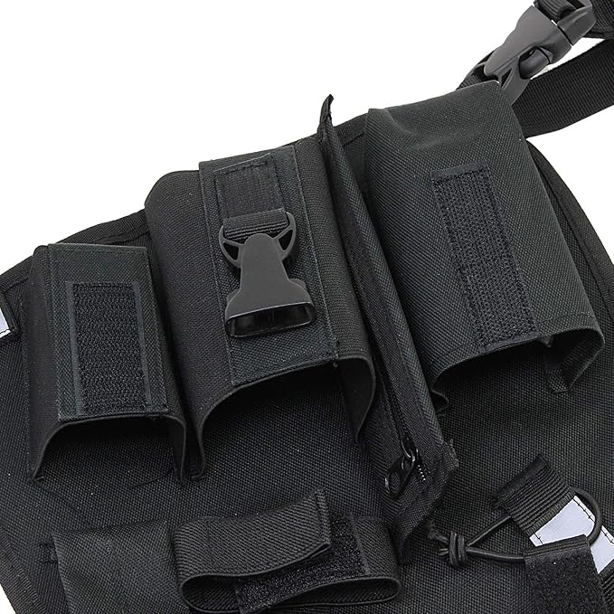 abcGoodefg Radio Chest Harness Chest Front Pack Pouch Holster Vest Rig for Two Way Radio Walkie Talkie(Rescue Essentials)