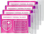 Swiss Safe Emergency Mylar Thermal Blankets + Bonus Space Blanket - Compact & Insulated for Cold Weather - Designed for NASA, Outdoor Camping, Survival, First Aid Car Kit - Pink, 4 Pack
