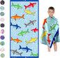 Microfiber Beach Towel for Kids - Thin and Large (30"x60") - Shark - Absorbent, quick dry, sand free, lightweight, blanket - toddler, girls, boys - For Sports, Pool, Picnic, Camping, Travel, Swim