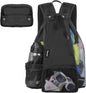 Swim Bag Beach Backpack with Padded Shoulder Strap Mesh Backpack with Wet Pocket for Swimming, Gym