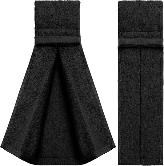Shimeyao 2 Pcs Football Towel Cotton Sports Football Field Towel Pitching Towel with Closure Football Sweat Towel for Football Gym Men Women Accessories (Black)