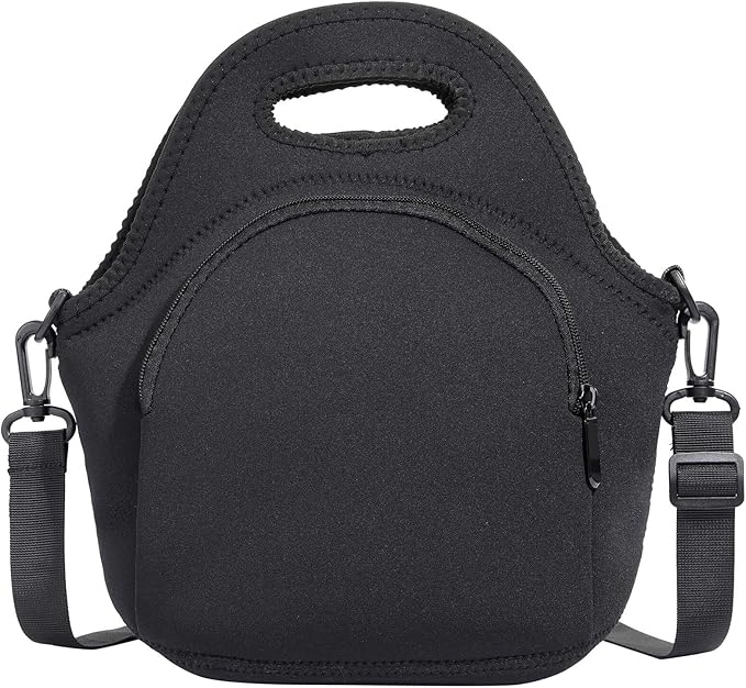 Neoprene Lunch Bag, Thermal Insulated Lunch Tote Bag with Detachable Shoulder Straps, Lightweight & Reusable Lunch Bag for Women Men