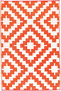 FH Home Outdoor Rug - Reversible - Indoor Use, Kids Room, Mudroom - Stain Resistant, Easy to Clean Weather Resistant Floor Mats - Nashville - Orange Crease Free 6 x 9 ft