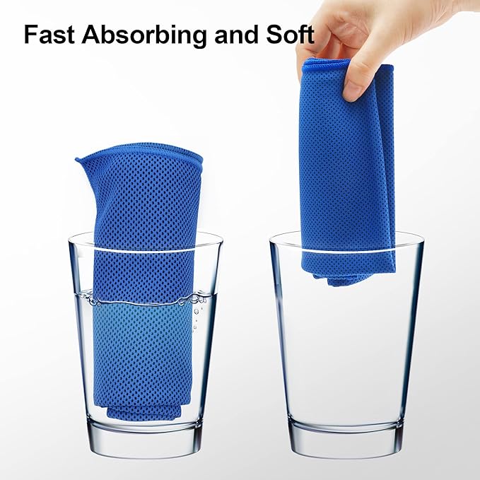 Cooling Towels 6Pack,Ice Towel for Neck and Face,Soft Breathable Chilly Microfiber Towel for Hot Weather,Camping,Workout,Sports,Yoga,Golf,Gym,Fitness