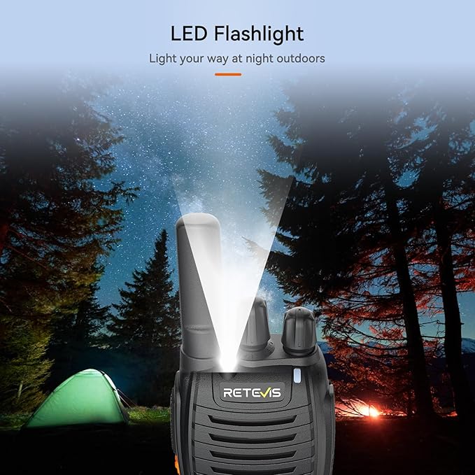Retevis H-777H Walkie Talkies Long Range,2 Way Radios,Shatterproof Hidden Display,Type-C Charging,VOX,SOS Alarm,Flashlight,License-Free, Handheld Two Way Radio (1 Pack)