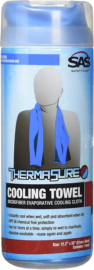 SAS Safety 7300-01 ThermaSure™ Microfiber Cooling Towel - Blue - Retail