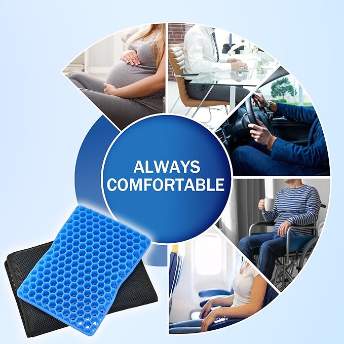SABADO Portable Stadium Seats Cushions,Gel Airplane Seat Cushion,Foldable Travel Seat Cushion for Bleacher Stadium Camping