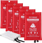 Home Kitchen Camping Fire Blanket - 5Pack Emergency Fire Blanket Fire Resistant Blanket for Grill, Picnic, Car, Office, Warehouse, School, Garages, Workshop