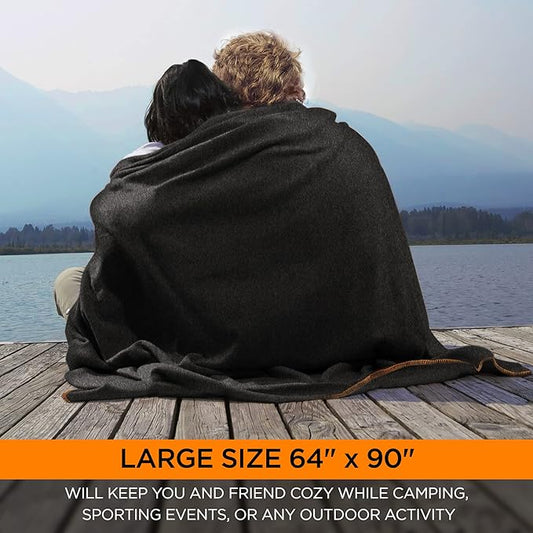 Large Military Wool Blanket by Teco Outdoor- Warm & Thick Emergency Survival Blanket Great for Camping, Outdoors, Sports Events- Washable First-Aid Fire Retardant Throw Blanket- 4.5 lbs, 64" x 88"