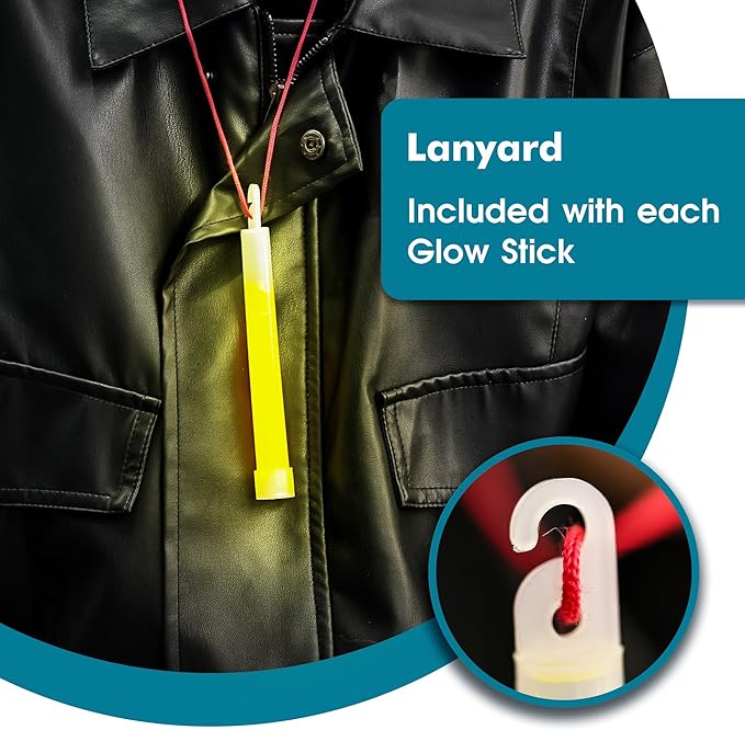 General Medi Survival Kit - 12 Ultra Bright Glow Sticks, Emergency Blanket, Survival Whistle - For Camping, Hiking, Outdoor, Survival Kit and More - Lasts Over 12 Hours