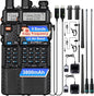 BAOFENG 5RX Ham Radio Handheld, 8-Band Receiving, Air Band, Frequency Copy, 3800mAh Rechargeable Walkie Talkies Two Way Radio with Earpiece,771 Long Range Antanna(Upgraded of UV-5R)-2Pack Full Kit