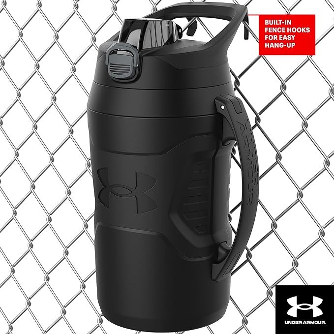 Under Armour Half Gallon Water Bottle Insulated, 64oz Insulated Water Bottle with Handle, Sports Water Jug, Fence Hook, Leak Resistant, for Baseball, Football & More