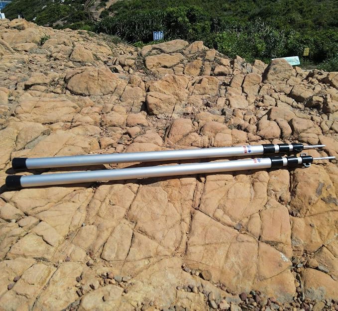 Telescoping Tarp Poles Set of Two, Adjustable Aluminum Rods for Tent Fly Camping Shelter Awning RV Car & Motorcycle Camping, Portable, Lightweight Replacement Tent Poles with Zipper Bag