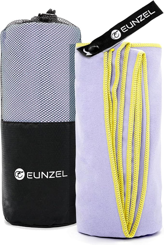 Eunzel Quick Dry Camping Towel, Microfiber Travel Towel Super Absorbent Fast Drying Towel for Camping, Beach, Gym, Backpacking, Yoga & Swimming(40" x 72", Taro Purple)