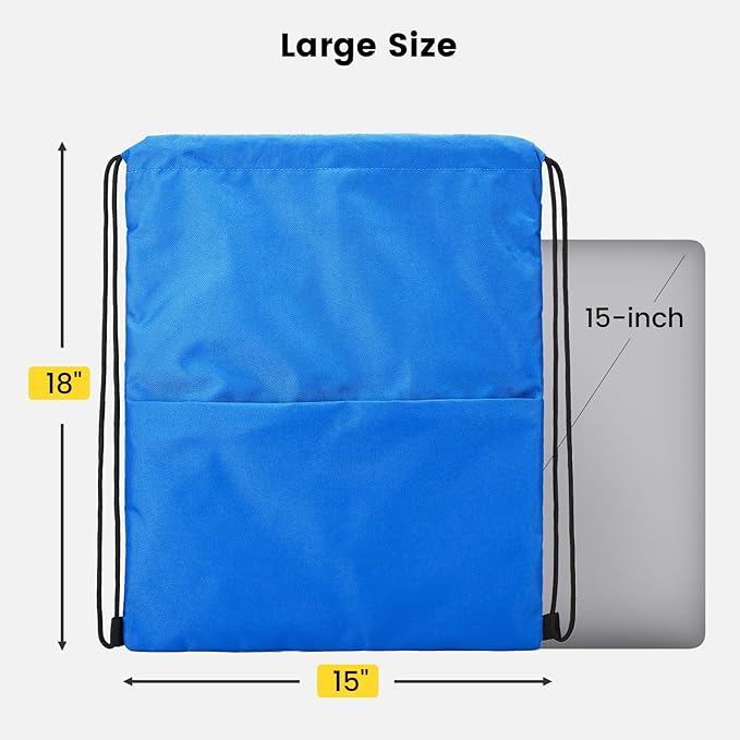 Vorspack Drawstring Backpack Water Resistant String Bag Sports Sackpack Gym Sack with Side Pocket for Men Women