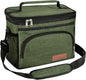 ExtraCharm Insulated Lunch Bag for Women/Men - Reusable Lunch Box for Office Picnic Hiking Beach - Leakproof Cooler Tote Bag Organizer with Adjustable Shoulder Strap for Adults - Green