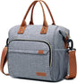 TuErCao Adult Lunch Box - Insulated Lunch Bag Women for Work, Soft Cooler for Beach Travel Picnic, Ladies Lunch Tote Bag for Office, Grey