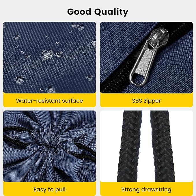 Vorspack Drawstring Backpack Water Resistant String Bag Sports Sackpack Gym Sack with Side Pocket for Men Women