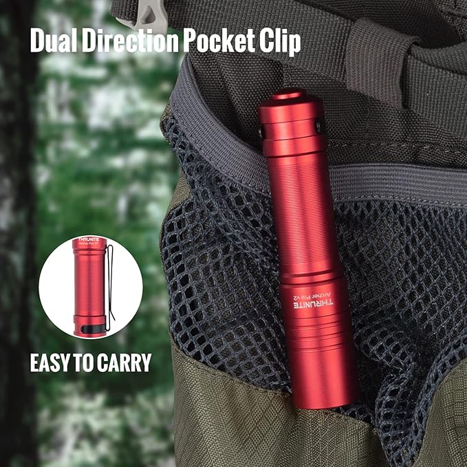 ThruNite Archer Pro V2 EDC Flashlight - 950 Lumens, USB-C Rechargeable, Tail Switch LED Penlight for Camping, Outdoor & Emergency - Cool White (Red)