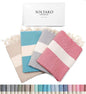 SOLTAKO XXL 4X Turkish Beach Towels - Quick Dry - Sand Free - Oversized Fouta Peshtemal - Cotton - Hand Woven Bath Towel - Light Blanket Camping Sauna Yoga - Gift Set of 4 Colors 78"x40"