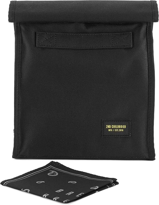 Insulated Lunch Bag for Men and Women - Rolltop Lunch Box with 2 Side Mesh Pockets and 1 Exteral Slip Pocket (Black)
